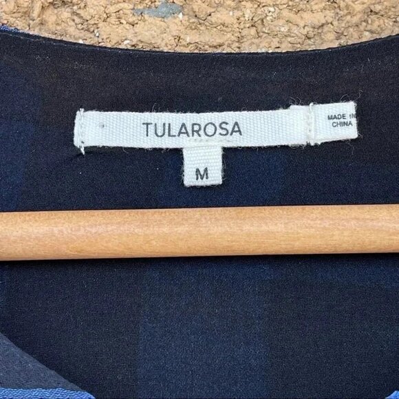 Tularosa Jenny Blue And Black Buffalo/gingham Plaid Wrap Mini Dress medium - Picture 7 of 15